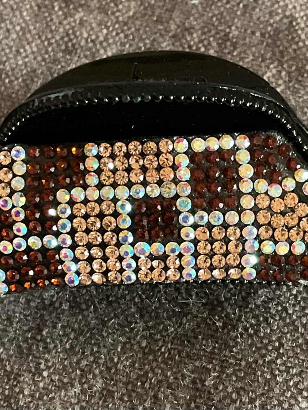 Crystal-Embellished Black Women's Small Claw Clip